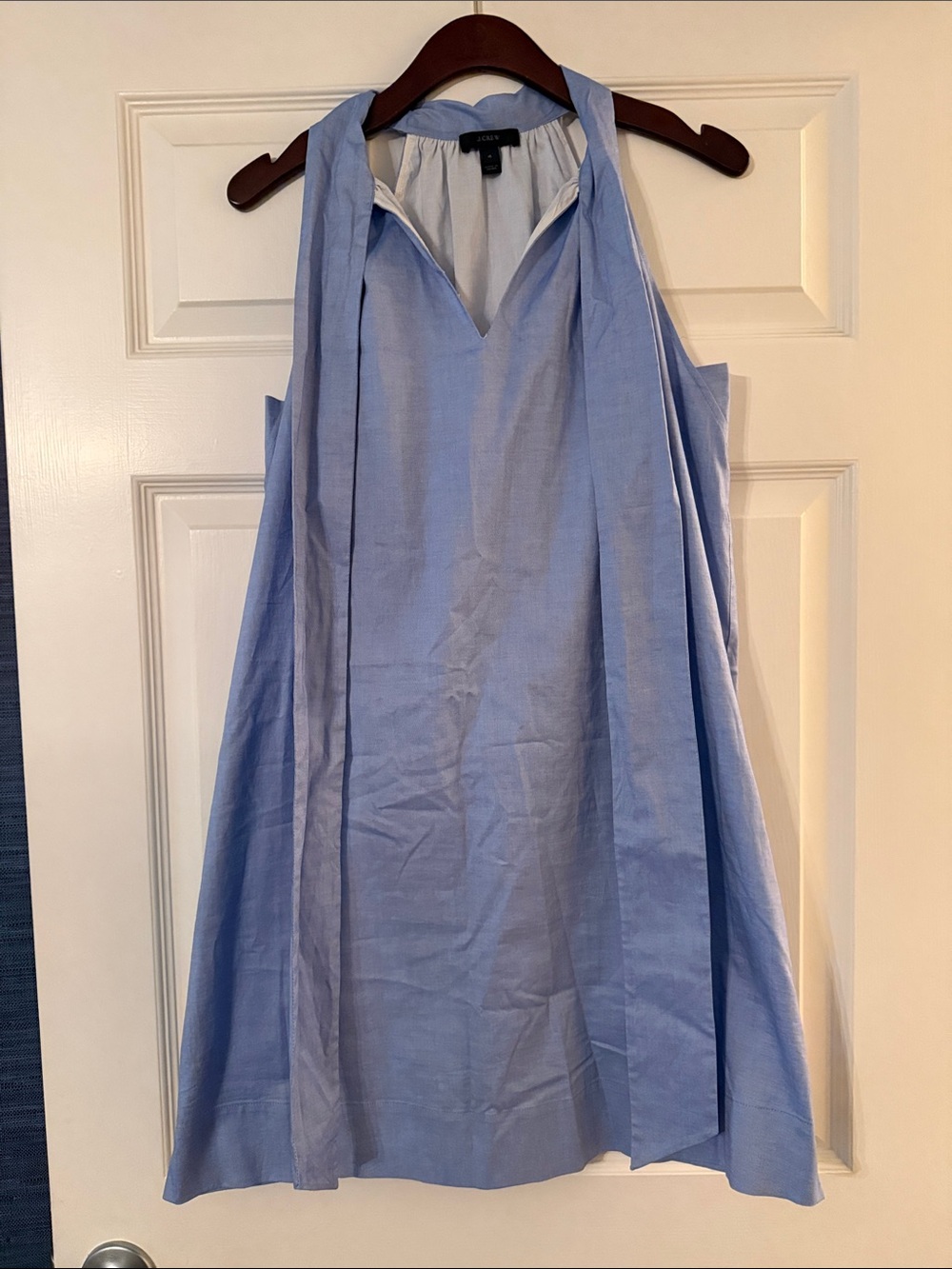 J Crew chambray bow neck dress 4